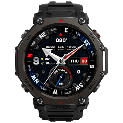 Amazfit T-Rex 3 Pro 48mm Zwart (Zwarte Siliconenband)