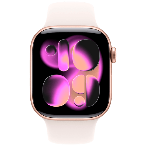 Apple Watch Series 11 42mm Rose Gold (Lichtroze Rubberen Band S/M)