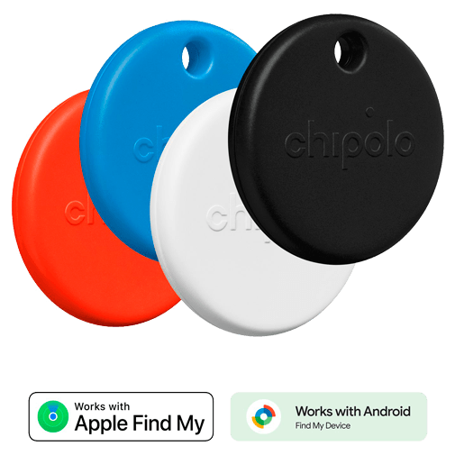 Chipolo POP Zwart/Wit/Rood/Blauw - 4-Pack