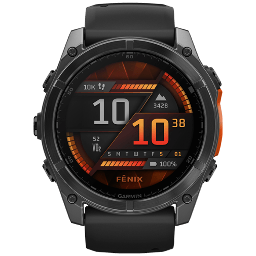 Garmin Fenix 8 51mm Grijs (Zwarte Siliconenband)