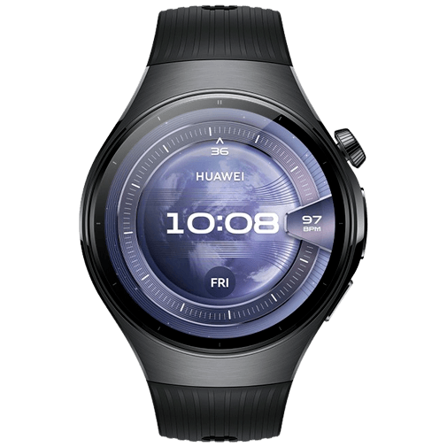 Huawei Watch 5 46mm Zwart (Zwarte Rubberen Band)